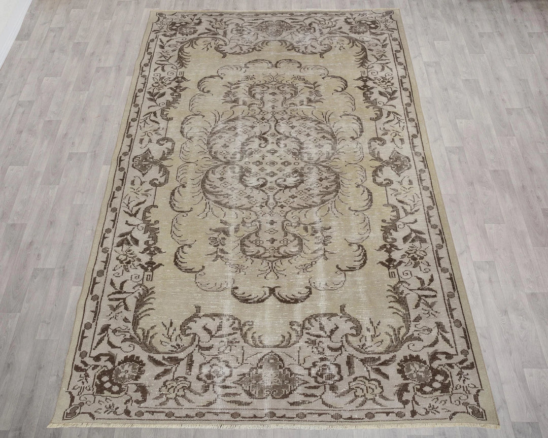 Multicolor Turkish Oushak Rug 6' 2" x 10' 2" Hand-Knotted | No. VR27931