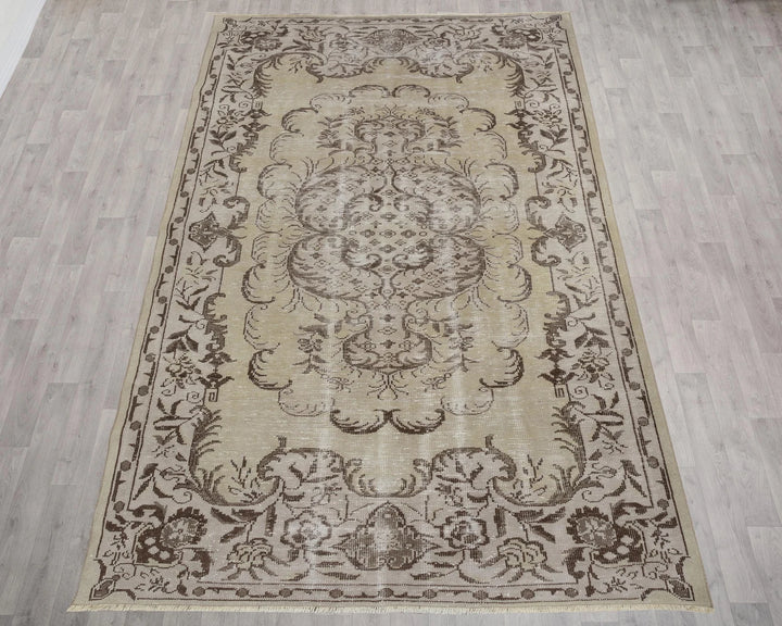 Multicolor Turkish Oushak Rug 6' 2" x 10' 2" Hand-Knotted | No. VR27931