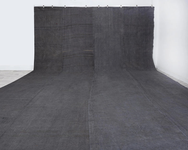 Gray Turkish Kilim Rug 14' 8" x 16' 9" Flat-Weave | No. VR27975