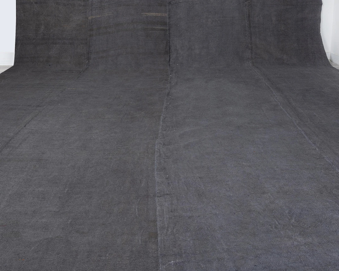 Gray Turkish Kilim Rug 14' 8" x 16' 9" Flat-Weave | No. VR27975
