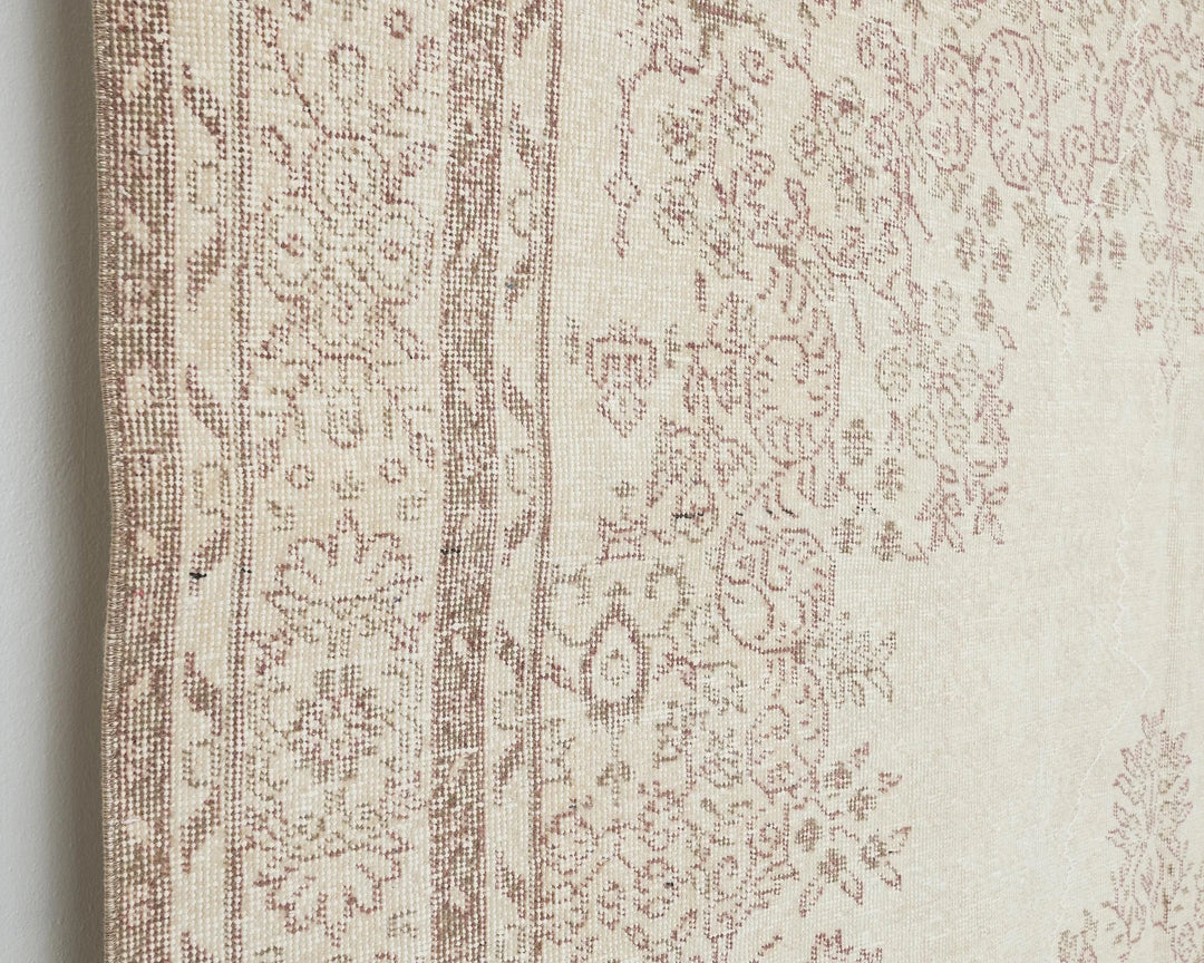 Beige Turkish Oushak Rug 6'11" x 10'5" Hand-Knotted | No. VR28050