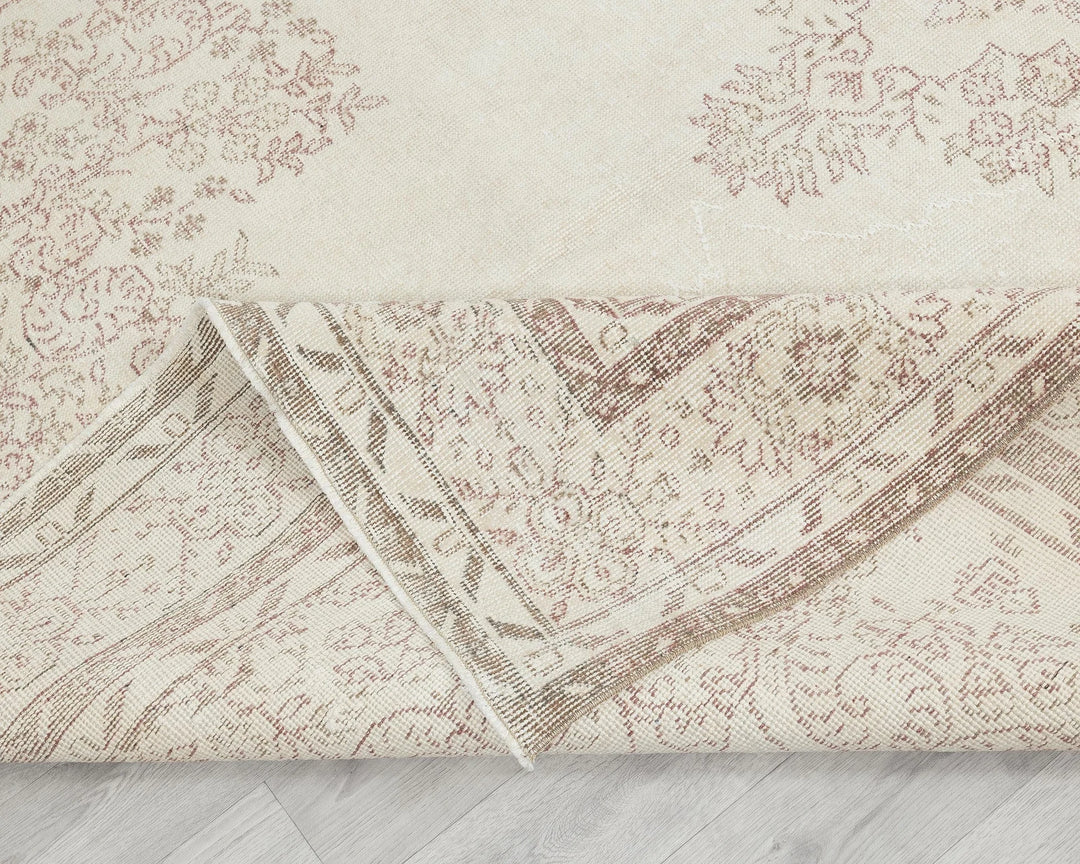 Beige Turkish Oushak Rug 6'11" x 10'5" Hand-Knotted | No. VR28050