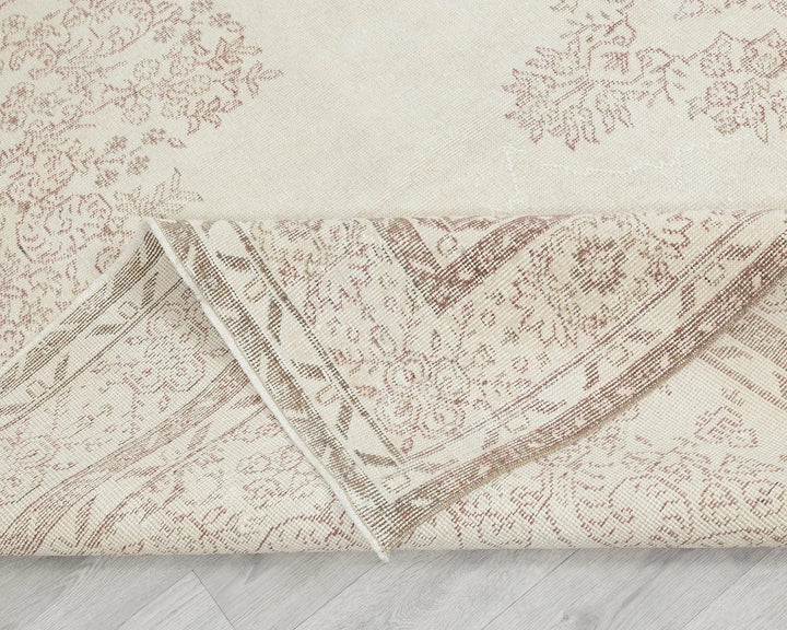 Beige Turkish Oushak Rug 6'11" x 10'5" Hand-Knotted | No. VR28050