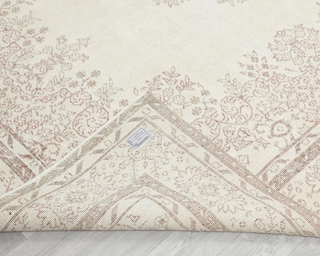 Beige Turkish Oushak Rug 6'11" x 10'5" Hand-Knotted | No. VR28050
