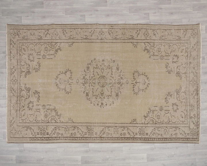 Beige Turkish Oushak Rug 7' x 10' Hand-Knotted | No. VR28139