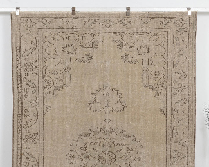 Beige Turkish Oushak Rug 7' x 10' Hand-Knotted | No. VR28139