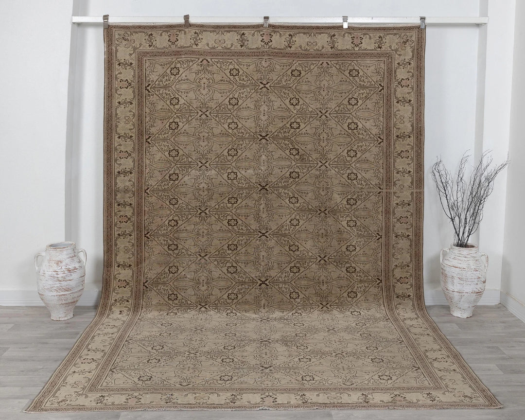 Multicolor Turkish Vintage Rug 7' 11" x 11' Hand-Knotted | No. VR28305