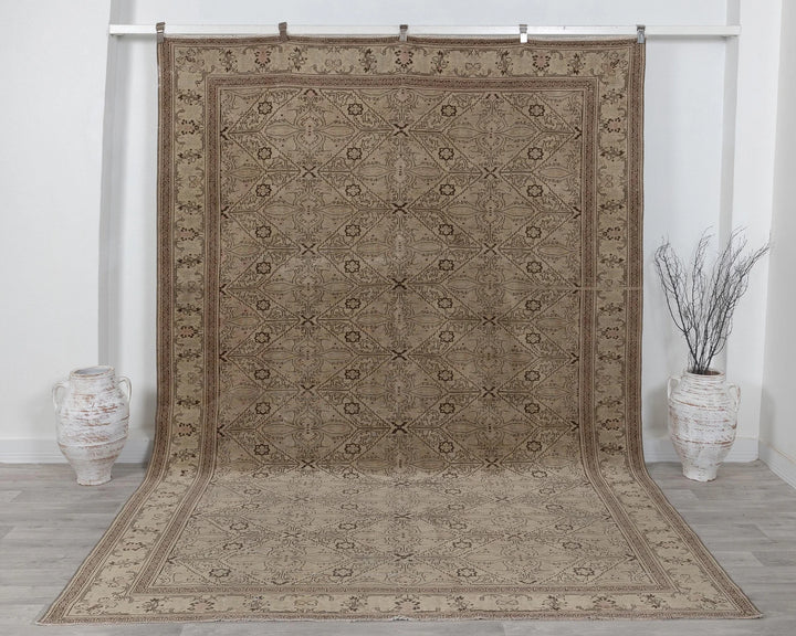 Multicolor Turkish Vintage Rug 7' 11" x 11' Hand-Knotted | No. VR28305