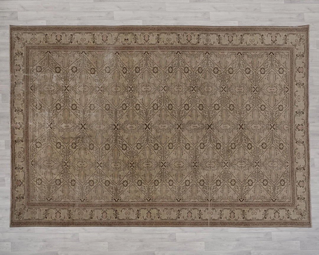 Multicolor Turkish Vintage Rug 7' 11" x 11' Hand-Knotted | No. VR28305