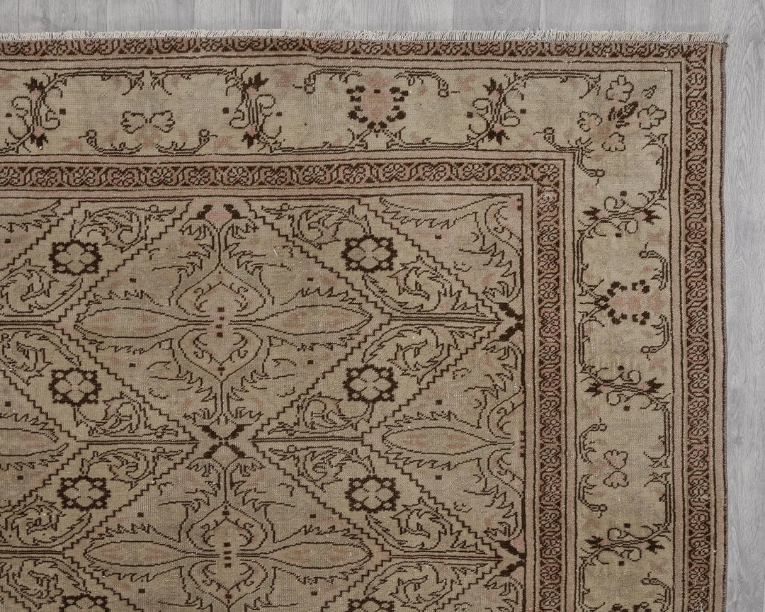 Multicolor Turkish Vintage Rug 7' 11" x 11' Hand-Knotted | No. VR28305
