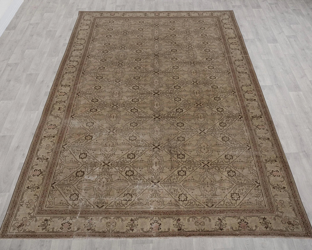 Multicolor Turkish Vintage Rug 7' 11" x 11' Hand-Knotted | No. VR28305