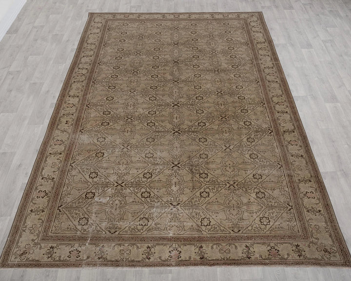 Multicolor Turkish Vintage Rug 7' 11" x 11' Hand-Knotted | No. VR28305