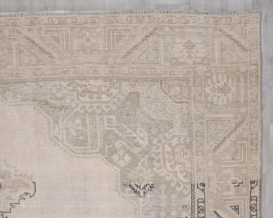 Beige Turkish Oushak Rug 9' 7" x 12' Hand-Knotted | No. VR28334