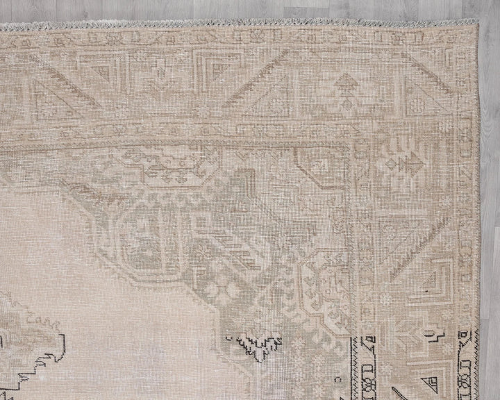 Beige Turkish Oushak Rug 9' 7" x 12' Hand-Knotted | No. VR28334