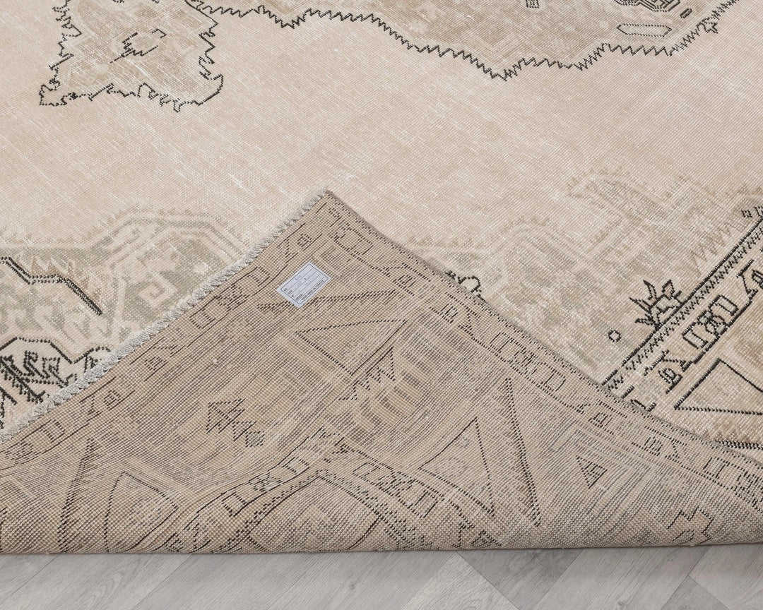 Beige Turkish Oushak Rug 9' 7" x 12' Hand-Knotted | No. VR28334