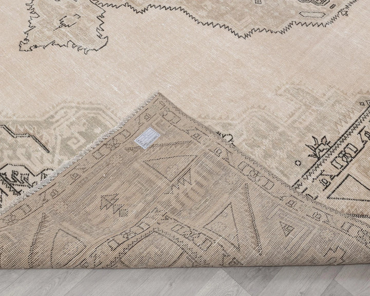 Beige Turkish Oushak Rug 9' 7" x 12' Hand-Knotted | No. VR28334