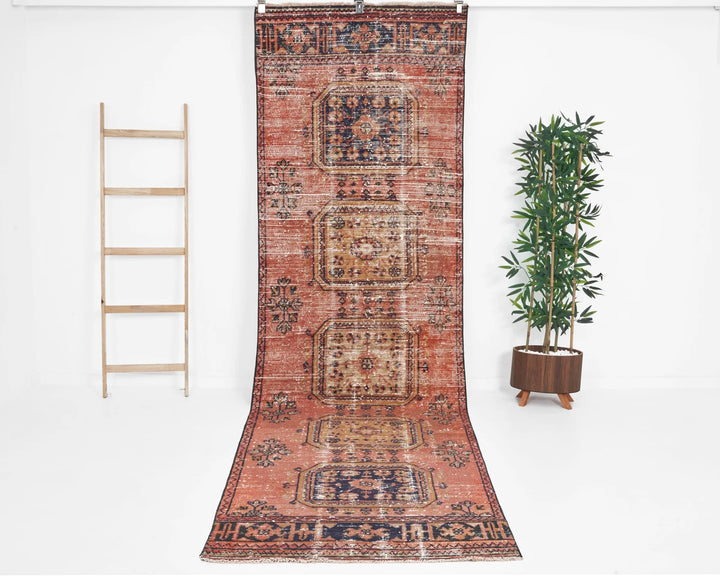 Multicolor Turkish Oushak Rug 3' 4" x 11' 6" Hand-Knotted | No. VR28497