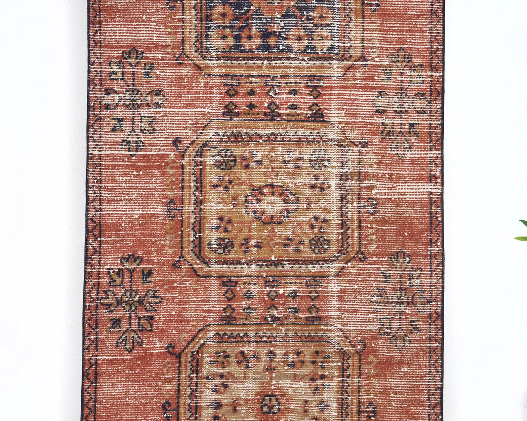 Multicolor Turkish Oushak Rug 3' 4" x 11' 6" Hand-Knotted | No. VR28497