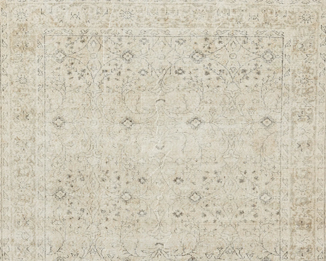 Beige Turkish Oushak Rug 6'5" x 10' Hand-Knotted | No. VR28542