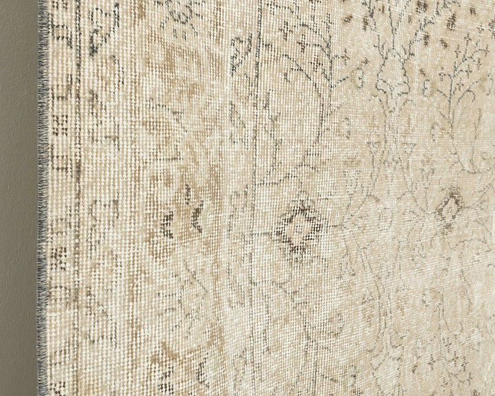 Beige Turkish Oushak Rug 6'5" x 10' Hand-Knotted | No. VR28542