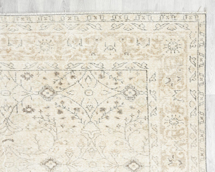 Beige Turkish Oushak Rug 6'5" x 10' Hand-Knotted | No. VR28542