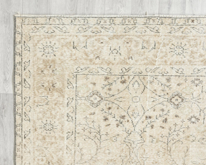 Beige Turkish Oushak Rug 6'5" x 10' Hand-Knotted | No. VR28542