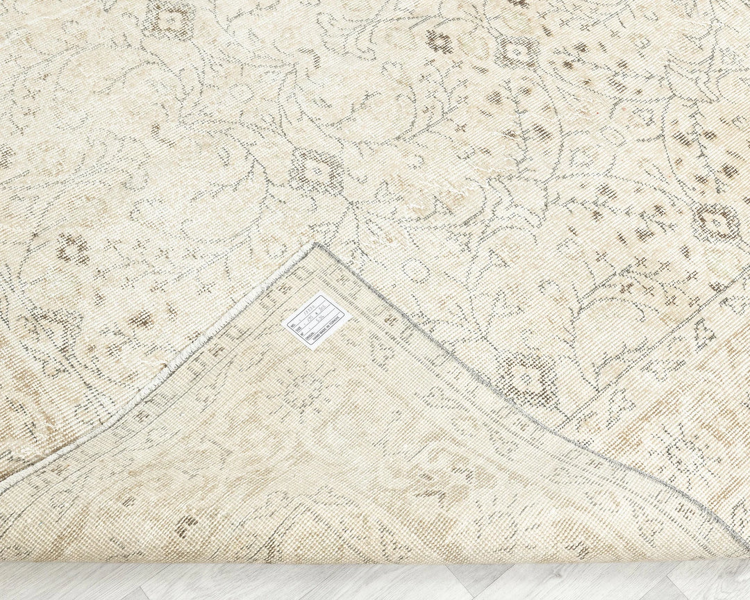 Beige Turkish Oushak Rug 6'5" x 10' Hand-Knotted | No. VR28542