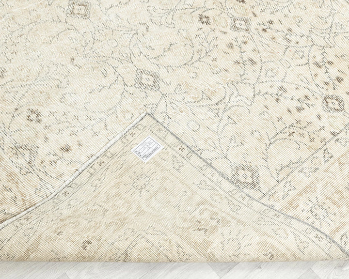 Beige Turkish Oushak Rug 6'5" x 10' Hand-Knotted | No. VR28542
