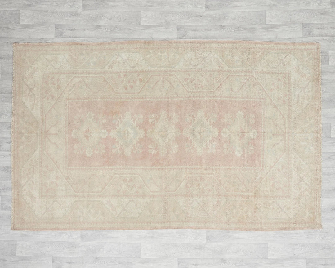 Beige Turkish Oushak Rug 5' 4" x 8' 1" Hand-Knotted view 9