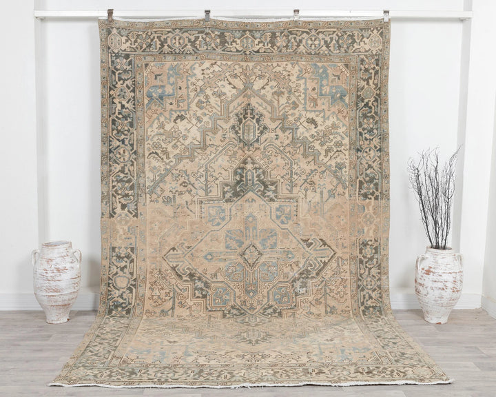 Multicolor Turkish Oushak Rug 6'11" x 10'4" Hand-Knotted | No. VR28877