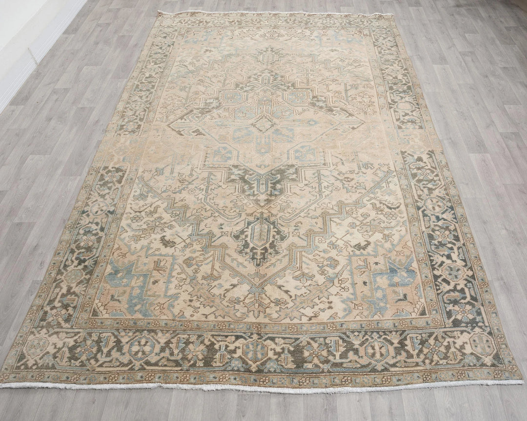 Multicolor Turkish Oushak Rug 6'11" x 10'4" Hand-Knotted | No. VR28877