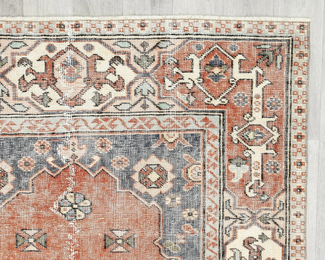 Multicolor Turkish Oushak Rug 3' 11" x 6' 11" Hand-Knotted | No. VR28957