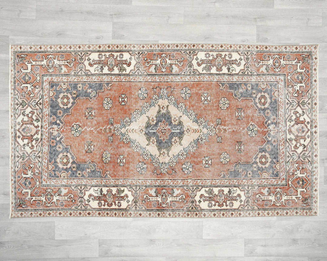 Multicolor Turkish Oushak Rug 3' 11" x 6' 11" Hand-Knotted | No. VR28957