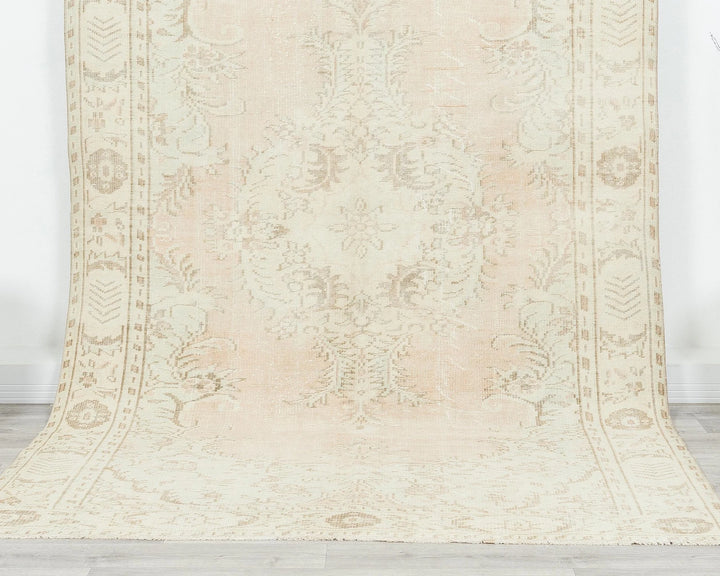 Beige Turkish Oushak Rug 5'8" x 9'6" Hand-Knotted | No. VR29088