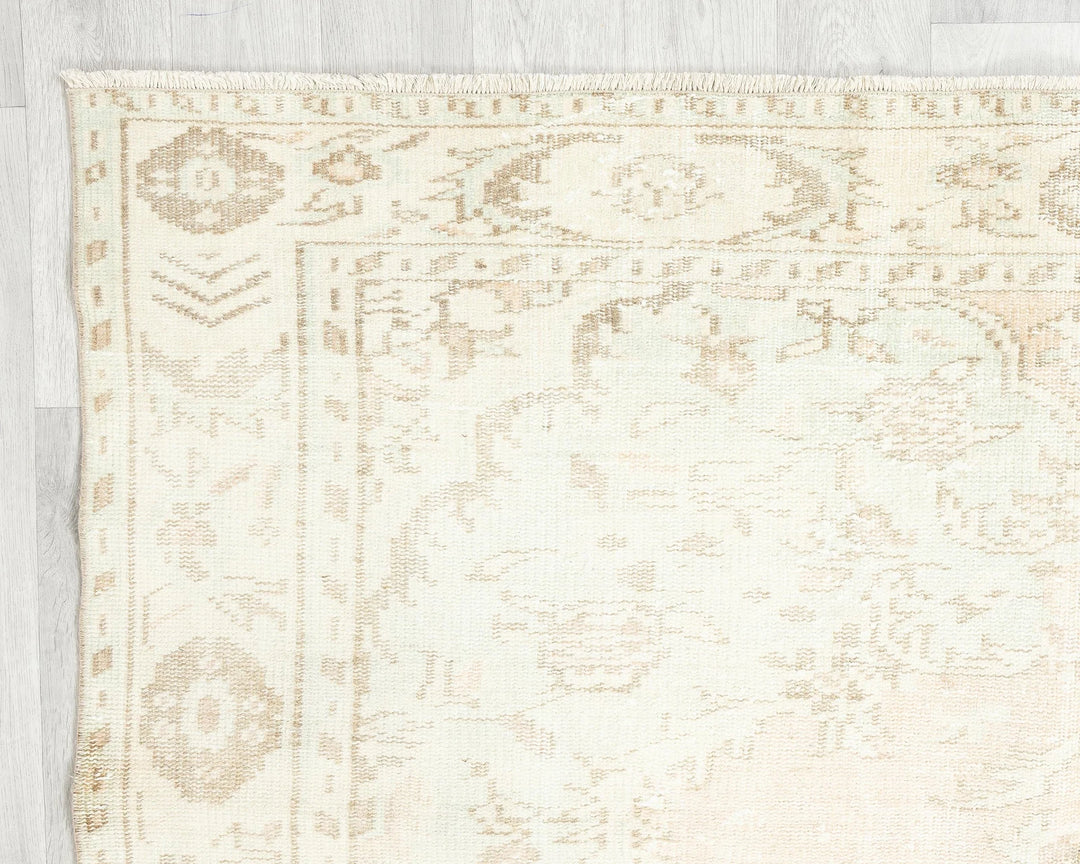 Beige Turkish Oushak Rug 5'8" x 9'6" Hand-Knotted | No. VR29088