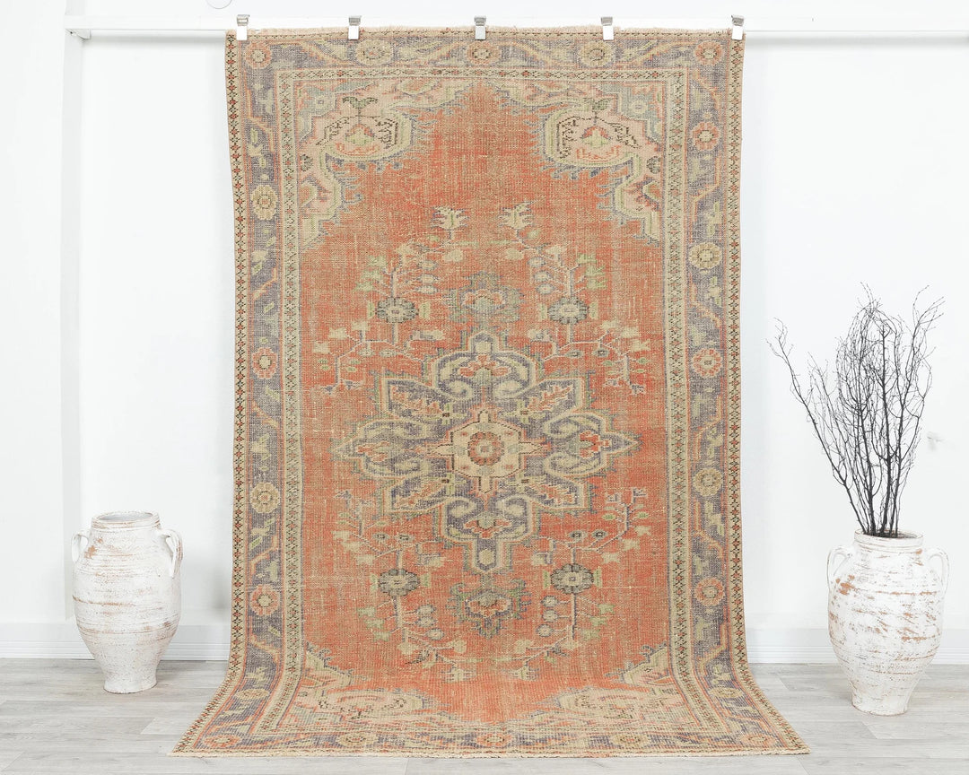 Multicolor Turkish Oushak Rug 5' 5" x 9' Hand-Knotted | No. VR29311