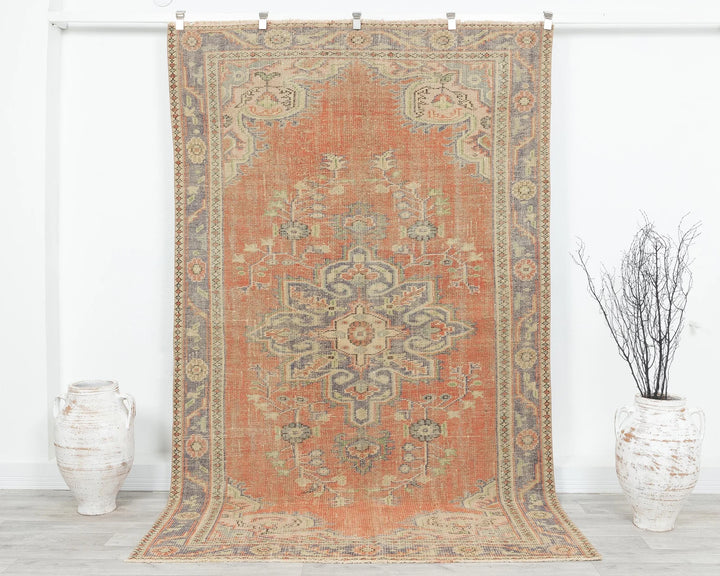 Multicolor Turkish Oushak Rug 5' 5" x 9' Hand-Knotted | No. VR29311