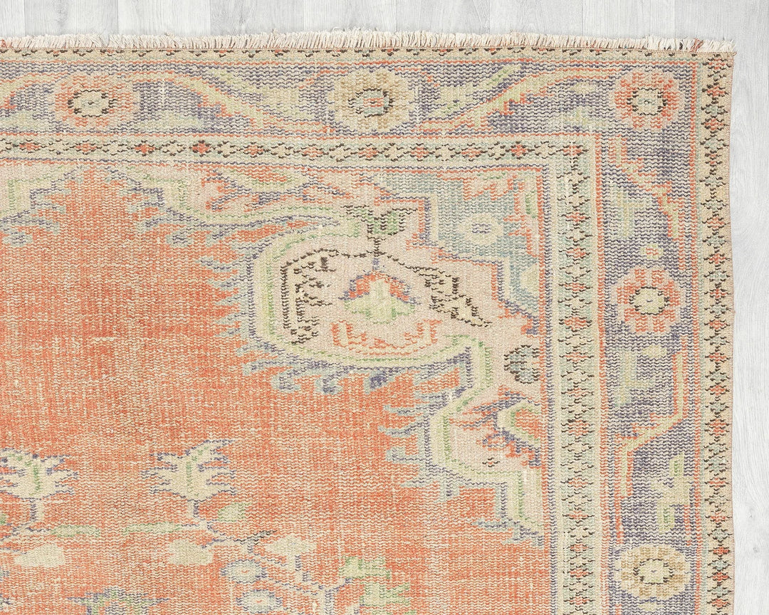 Multicolor Turkish Oushak Rug 5' 5" x 9' Hand-Knotted | No. VR29311