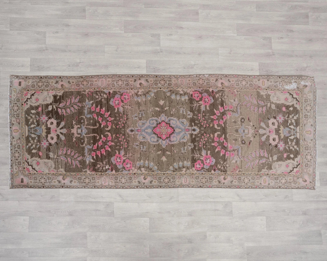 Multicolor Turkish Oushak Rug 3' 3" x 8' 10" Hand-Knotted | No. VR29312