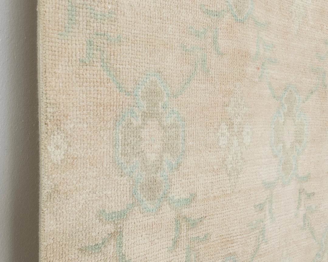 Beige Turkish Oushak Rug 4'6" x 10'6" Hand-Knotted | No. VR29430