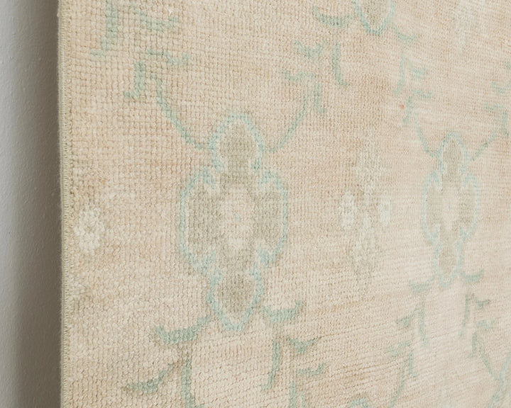 Beige Turkish Oushak Rug 4'6" x 10'6" Hand-Knotted | No. VR29430
