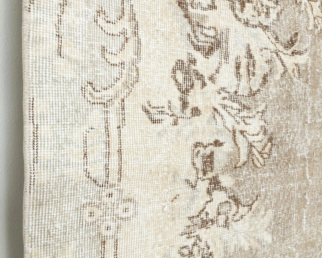 Multicolor Turkish Oushak Rug 6' 3" x 9' 9" Hand-Knotted close-up