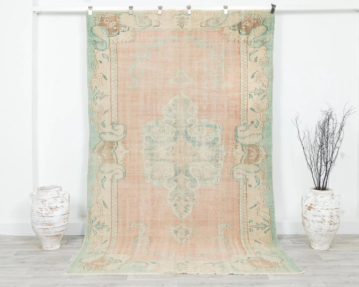 Multicolor Turkish Oushak Rug 5' 8" x 9' Hand-Knotted | No. VR29615