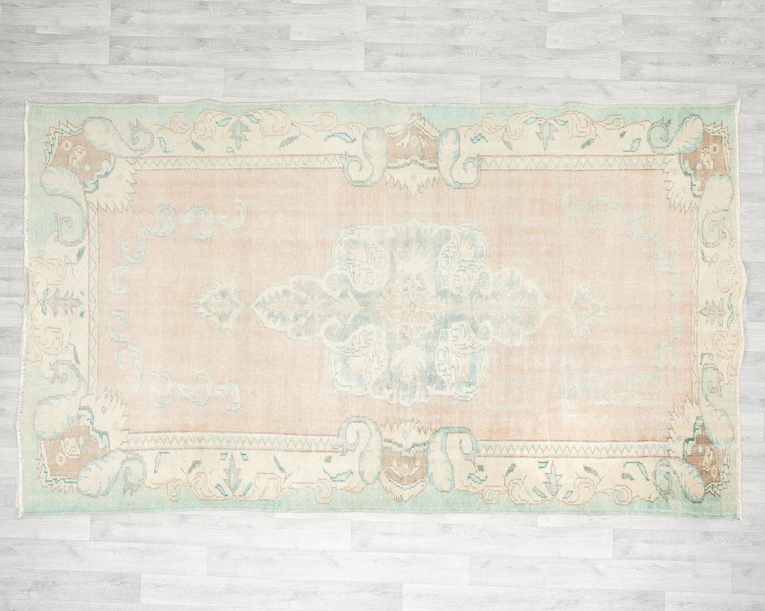 Multicolor Turkish Oushak Rug 5' 8" x 9' Hand-Knotted | No. VR29615