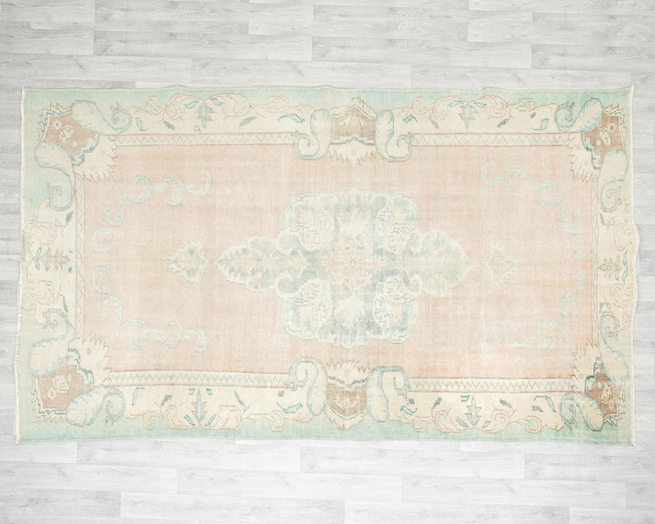 Multicolor Turkish Oushak Rug 5' 8" x 9' Hand-Knotted | No. VR29615