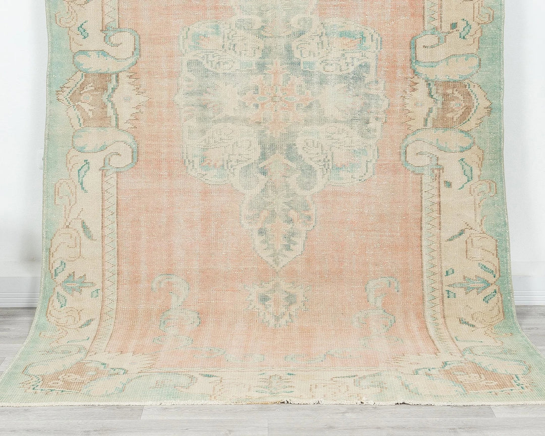 Multicolor Turkish Oushak Rug 5' 8" x 9' Hand-Knotted | No. VR29615