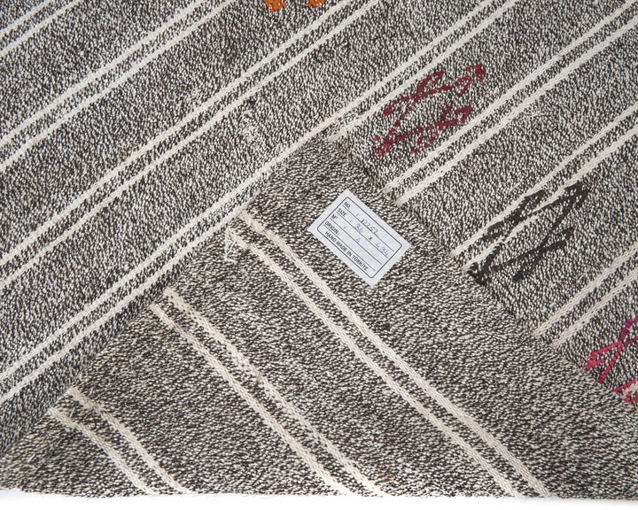 Gray Turkish Kilim Rug 2'10" x 16'2" Flat-Weave | No. VR29690