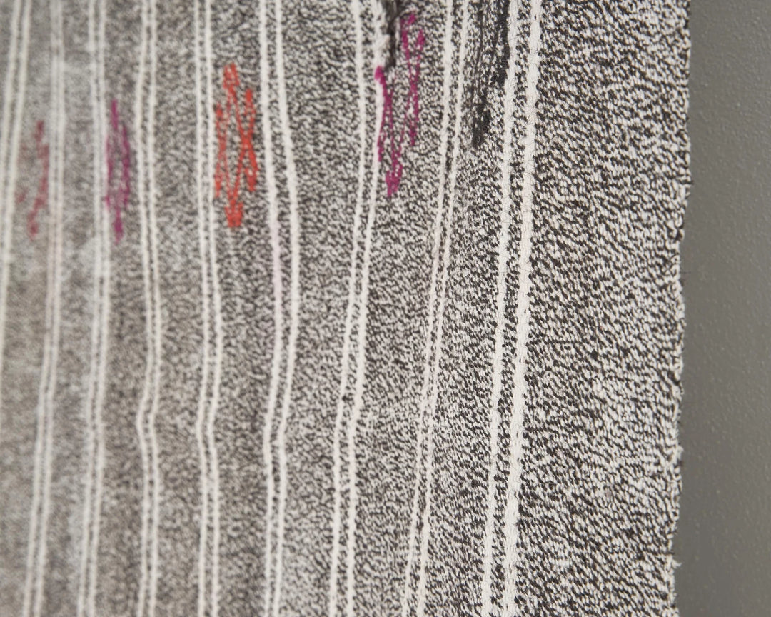 Gray Turkish Kilim Rug 2'10" x 16'2" Flat-Weave | No. VR29690