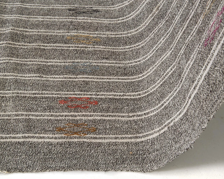 Gray Turkish Kilim Rug 2'10" x 16'2" Flat-Weave | No. VR29690