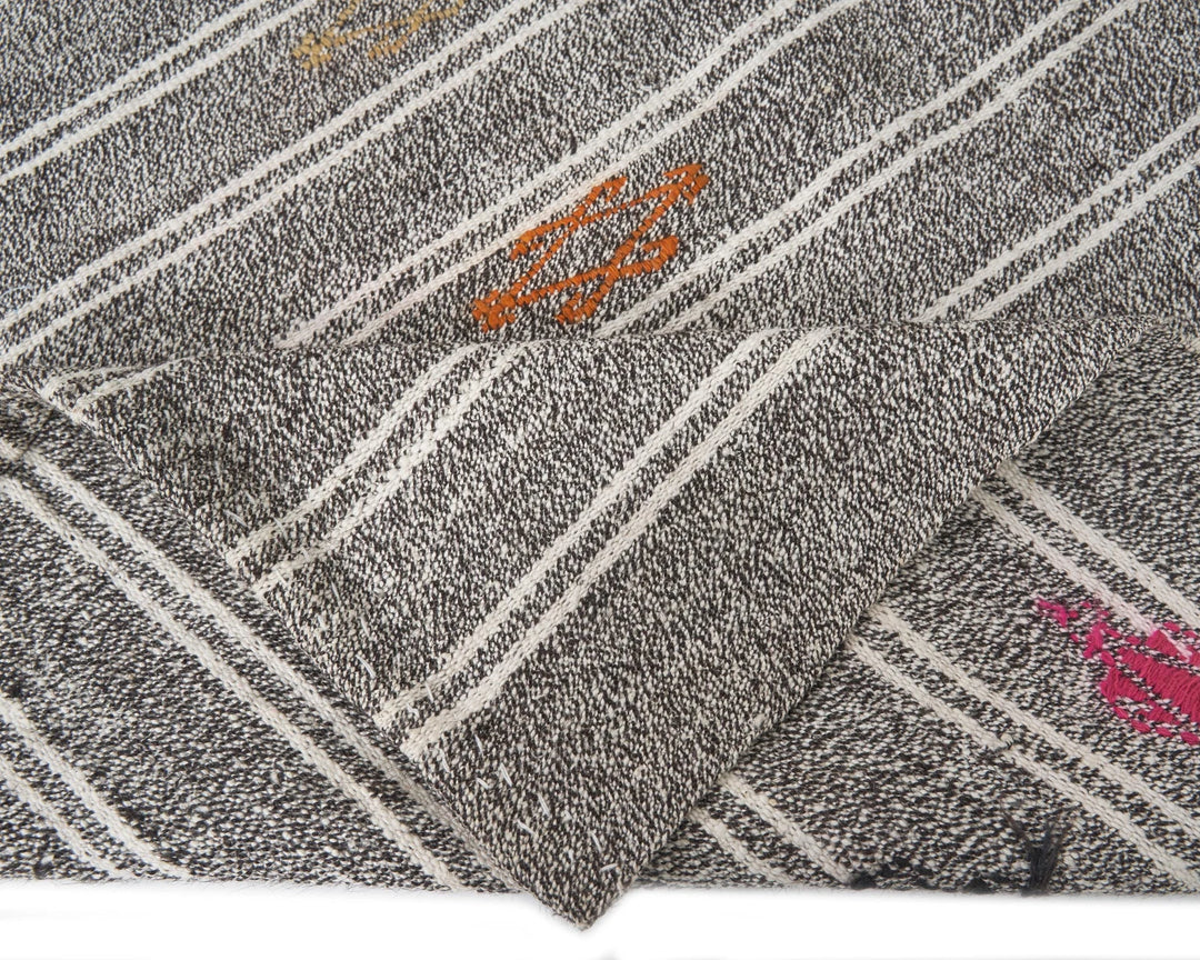 Gray Turkish Kilim Rug 2'10" x 16'2" Flat-Weave | No. VR29690